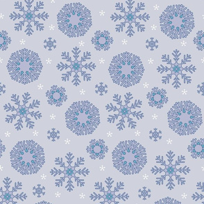 Boho snowflakes blue, purple