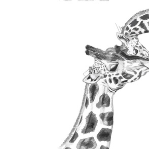 Giraffe teatowel black & white