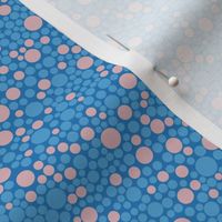 blue and blush confetti dots
