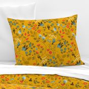 Fruit Birds Chinoiserie {Gold}