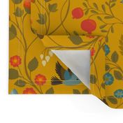 Fruit Birds Chinoiserie {Gold}