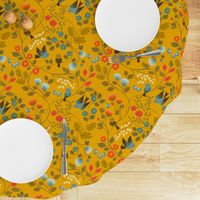 Fruit Birds Chinoiserie {Gold}