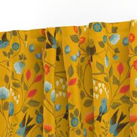 Fruit Birds Chinoiserie {Gold}