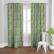 Fruit Birds Chinoiserie {Eggshell Blue} - large