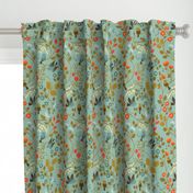 Fruit Birds Chinoiserie {Eggshell Blue} - large