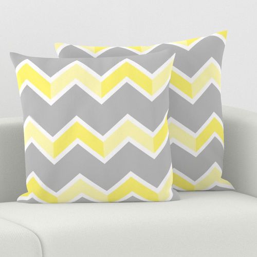 Yellow Gray Grey Chevron Tile 