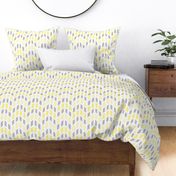 Yellow Gray Grey Mosaic Chevron   