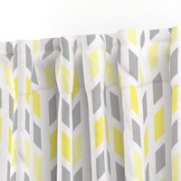 Yellow Gray Grey Mosaic Chevron   