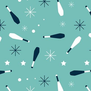 Stars and juggling clubs | light blue