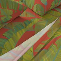 Large Banana Leaves red texture