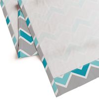 Teal Aqua Blue Gray Grey Chevron Tile 