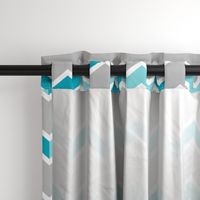 Teal Aqua Blue Gray Grey Chevron Tile 