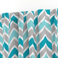 Teal Blue Gray Grey Chevron  