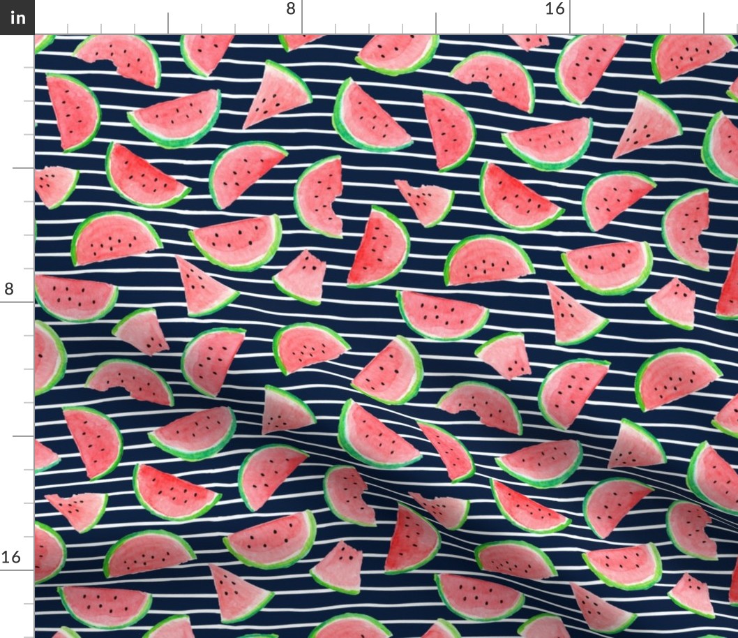 Watermelon Slices, redder (navy blue stripe)