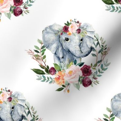 paprika floral elephant  9"