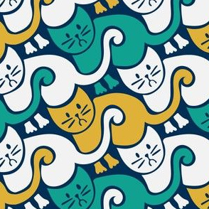 Flat Curvy Cats Tessellation 