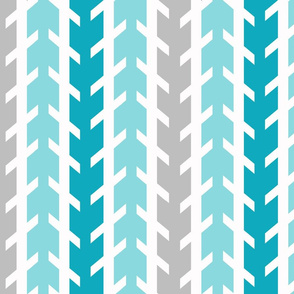 Teal Blue Gray Grey Arrow Chevron