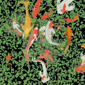 Koi Painting Fabric, Wallpaper and Home Decor