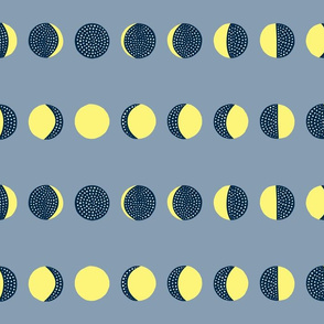 Moon Shift // pale yellow and navy on blue-grey