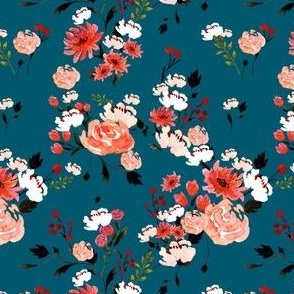 Darling Coral Garden-Dark Teal