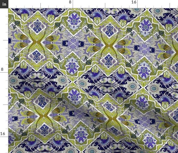 Elegance in Lime and Lavender - Spoonflower