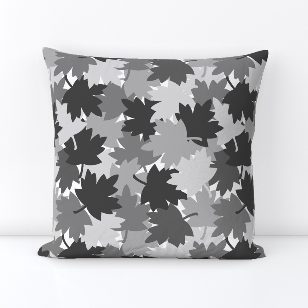 Camo Grey Gray Maple Oak Leaves