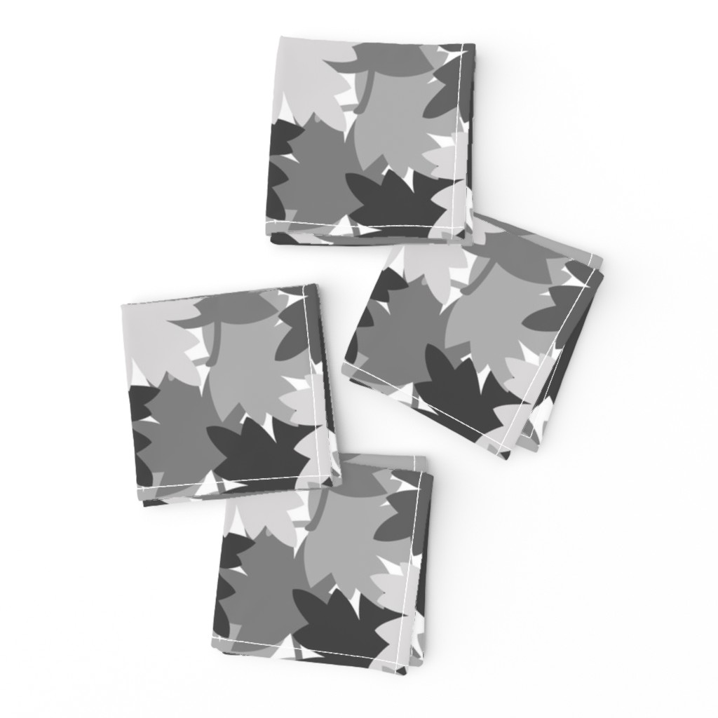 Camo Grey Gray Maple Oak Leaves