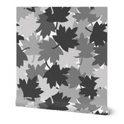 Camo Grey Gray Maple Oak Leaves