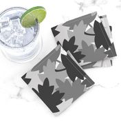 Camo Grey Gray Maple Oak Leaves