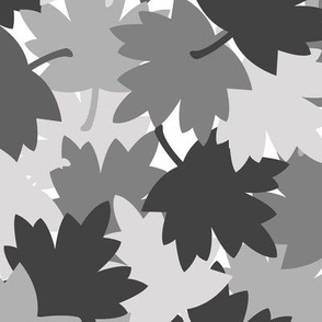 Camo Grey Gray Maple Oak Leaves