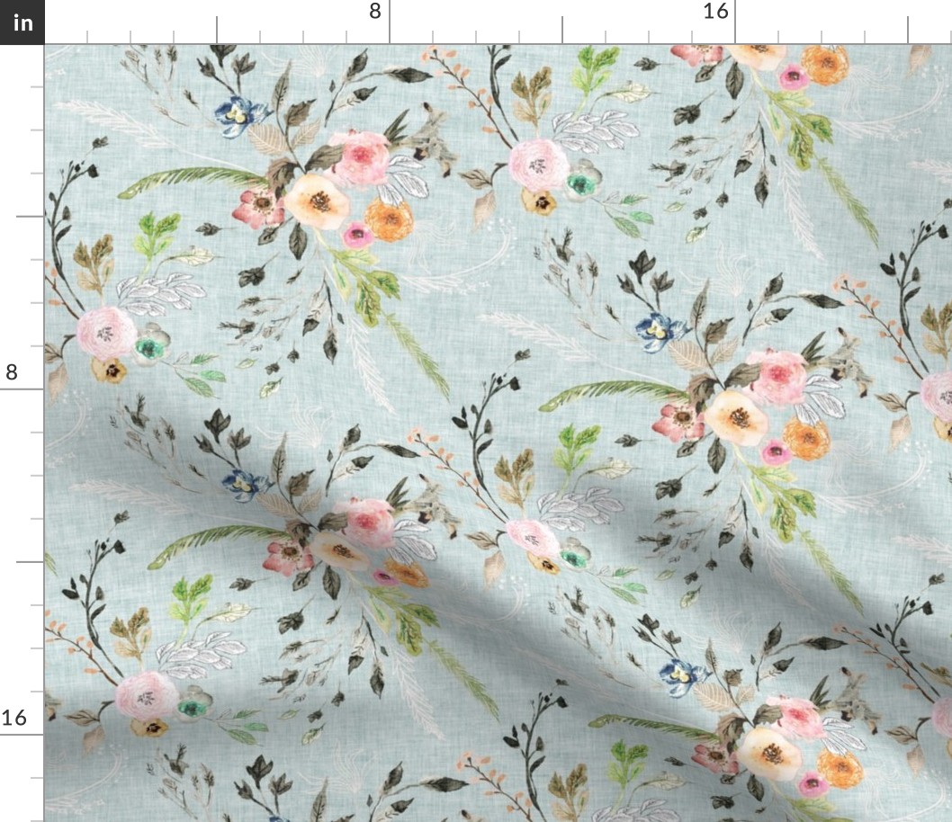 La Boheme Floral (sky blue) MED 