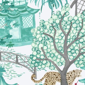 Leopards in the Pagoda Forest in Green