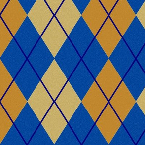 Argyle Plaid Sand and Beige on Blue