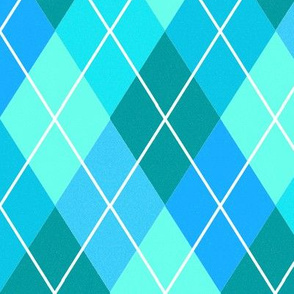 Argyle Plaid in Sea Greens and Blues