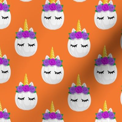 Unicorn Pumpkins - cute halloween - orange - LAD19