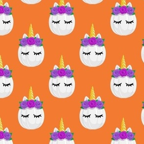 Unicorn Pumpkins - cute halloween - orange - LAD19