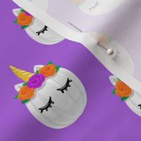 Unicorn Pumpkins - cute halloween - purple - LAD19