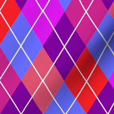 Argyle Plaid in Pinks Purple and Blue