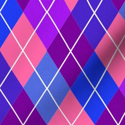Argyle Plaid in Pink Blues and Purple