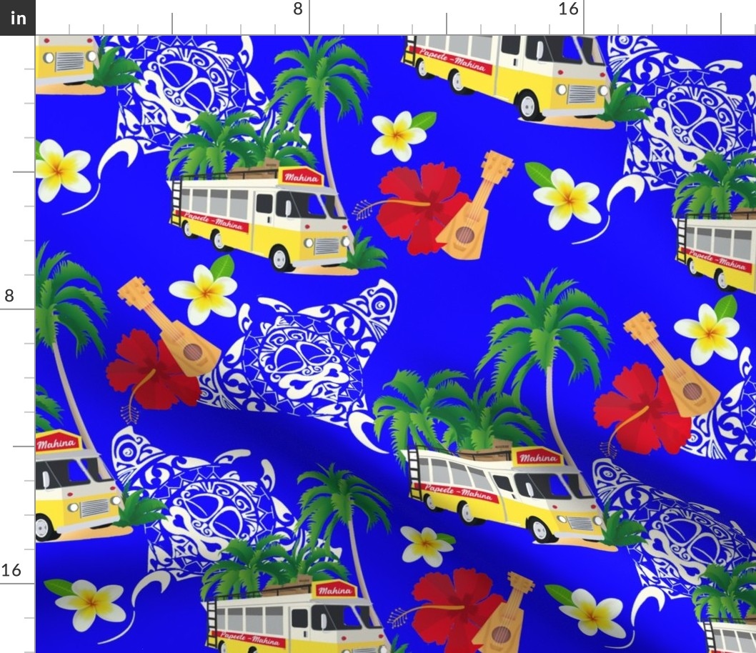 tahiti vintage truck BLUE