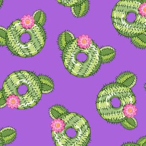 cactus donuts  - purple - doughnut - LAD19