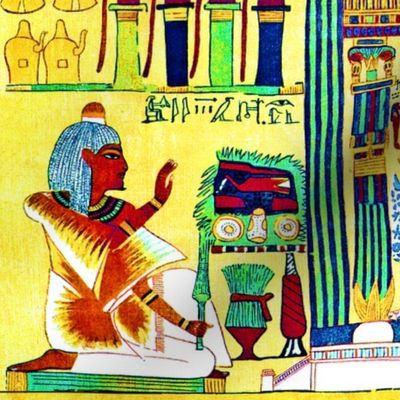 book of the dead  Osiris God ancient egypt egyptian goddess gods death hieroglyphics Isis Nephthys Four Sons Horus lotus Cobra snakes papyrus man afterlife souls tribal yellow brown  green blue scrolls funerary underworld deities spells  Imsety Duamutef H