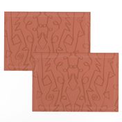 MINIMALIST GEOMETRICAL BROWN ON RED CLAY