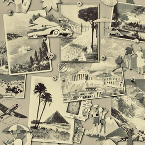 The Wall of retro Postcards (BW03)  