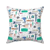 Tools - blue green brown, Kids Room Bedding