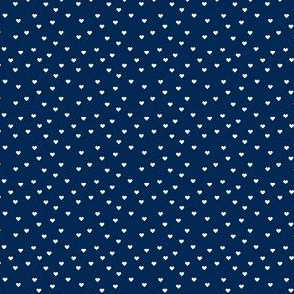 Scattered Hearts White On Navy Blue 1:6