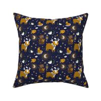 10" Sleep well little child - darkblue starry sky with animals