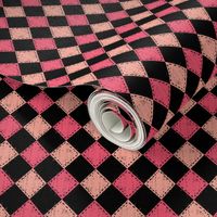 Pink and Black Checker Diamond