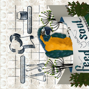 Special Edition Parrot Portrait Tea Towel by Kreativkollektiv friedlosundstreitsuechtig