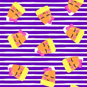 cute candy corn - purple stripes - halloween - LAD19